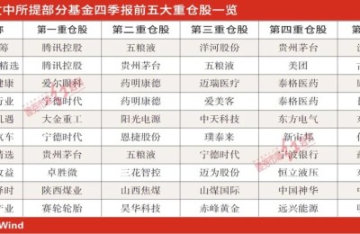 明星经理新一季重仓标的全面曝光 宁组合依然受宠 茅指数扬眉吐气