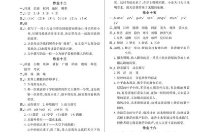 语文寒假作业答案(三年级上册语文寒假作业答案)